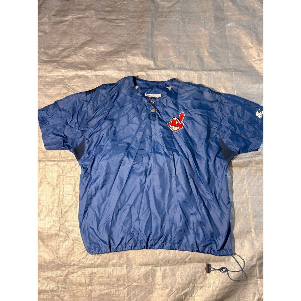 Vintage 90s Starter Cleveland Indians Chief Wahoo Pullover Windbreaker XXL AS IS